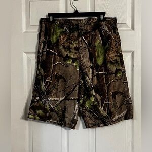 Real tree Boys Size Xl 14/16 Camo Swim Trunks Green
